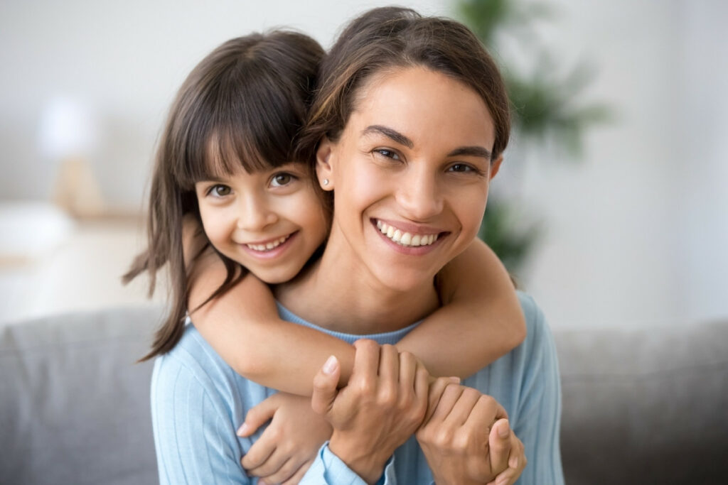 fluoride treatment mom and daughter